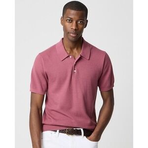 J. Crew Factory Basketweave Cotton Sweater Polo - XXL, Weather Red New With Tags